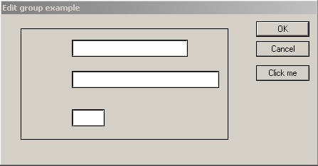 An edit group container containing 3 edit controls in the forms designer