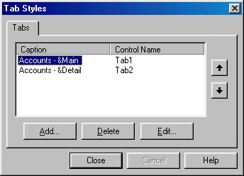Tab Style Dialog