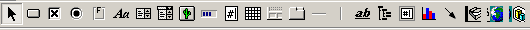 Control palette shoing OCX controls on the right