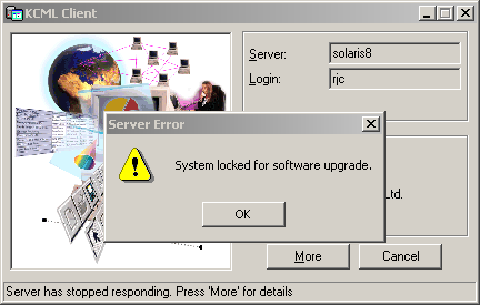 Connection Manager error displayed by KClient