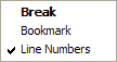 Context menu for break