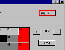 Spy cursor over the Quit button