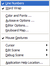configure menu