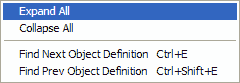 Object menu