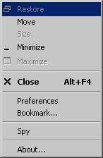 System menu showing spy option